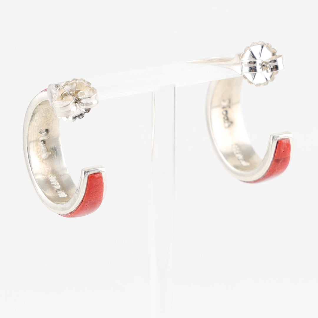 Spiny Oyster Hoop Earrings