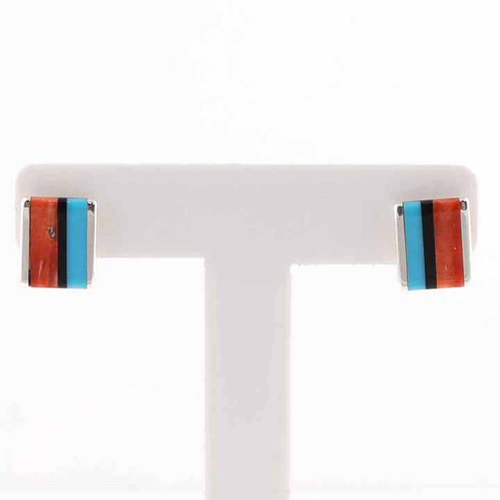 Turquoise and Spiny Oyster Earrings