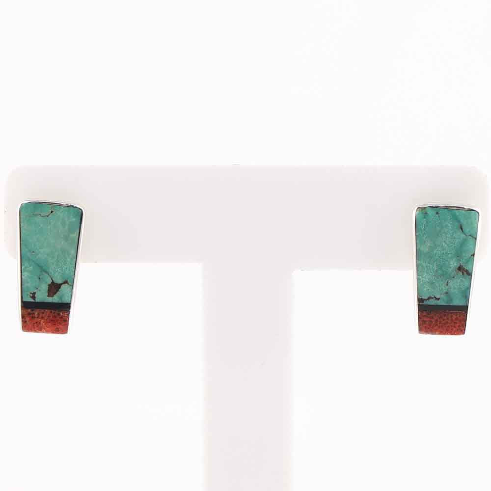 Turquoise and Spiny Oyster Earrings