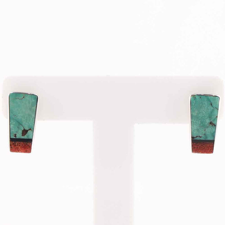 Turquoise and Spiny Oyster Earrings