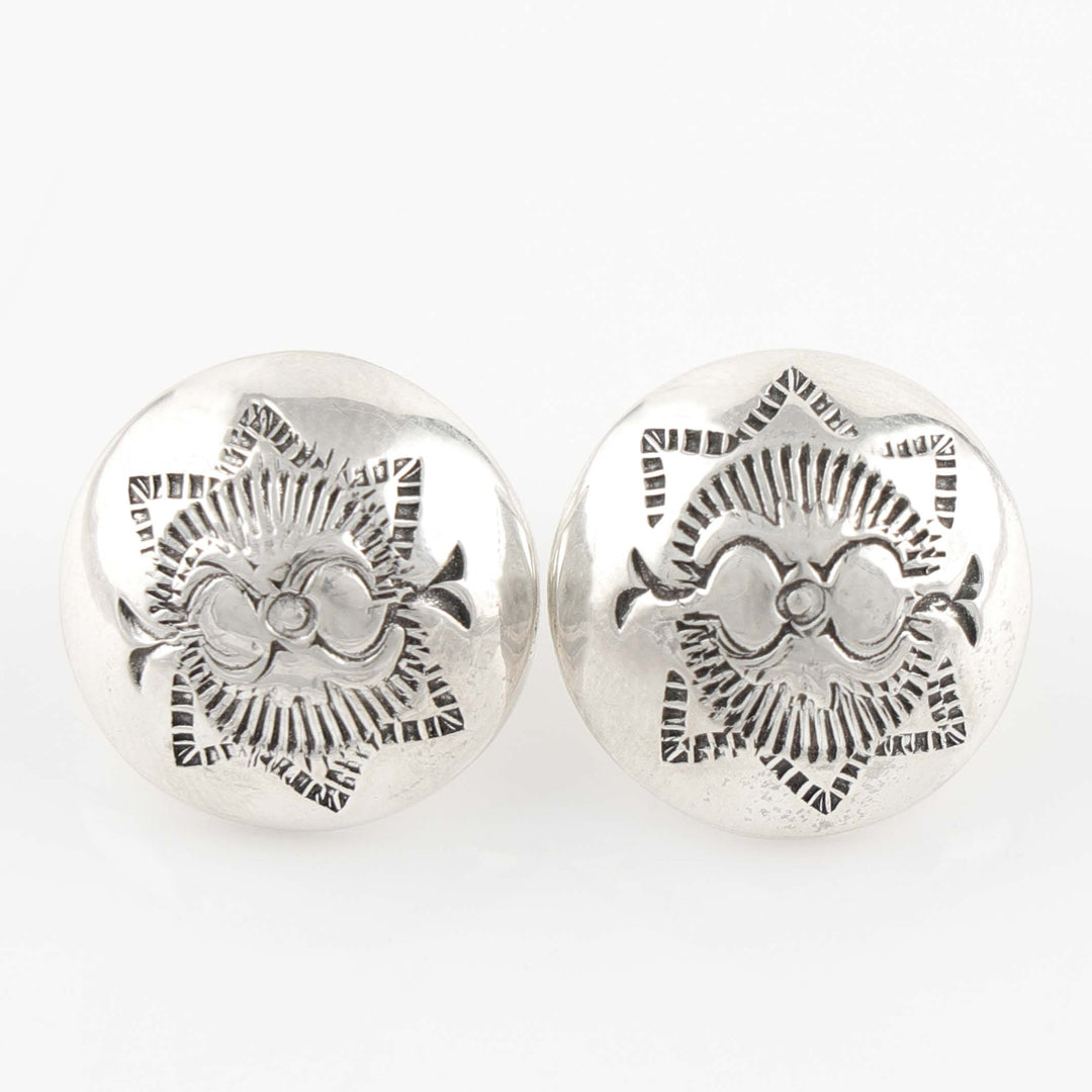 Stamped Silver Earrings