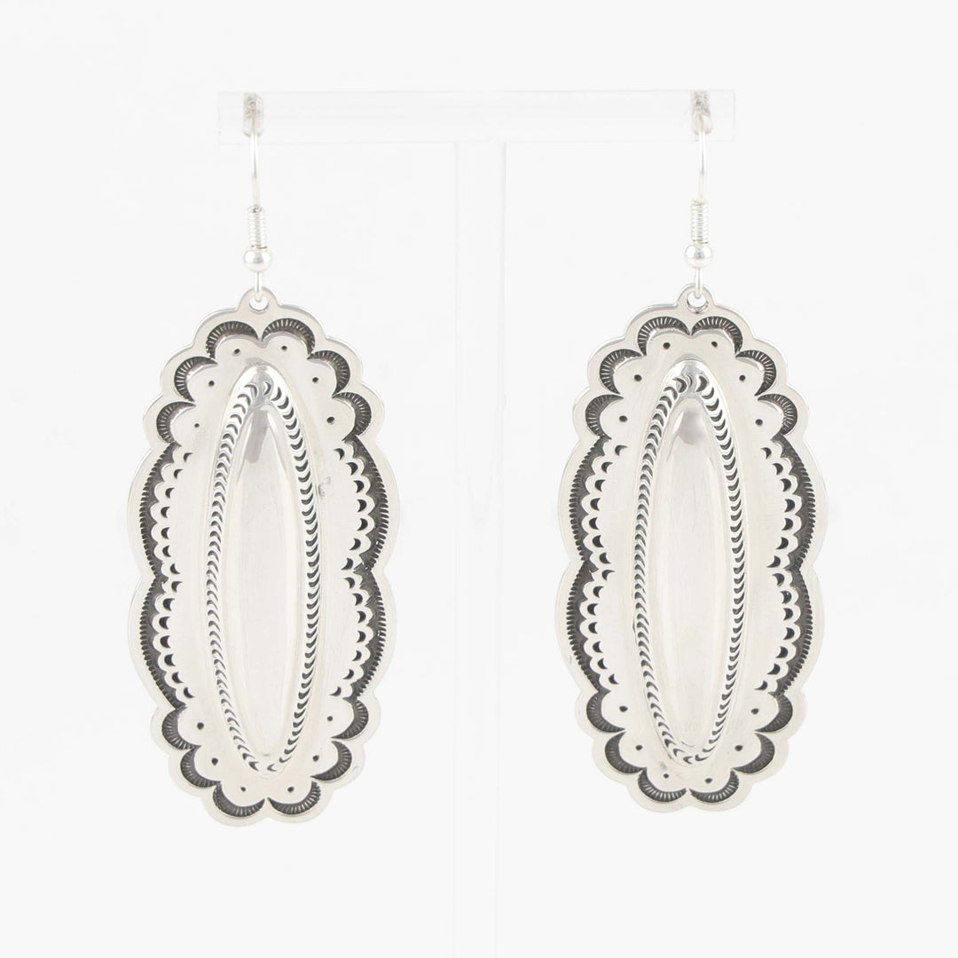 Stamped Silver Earrings