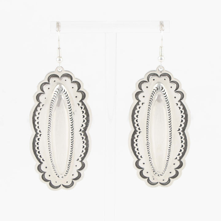 Stamped Silver Earrings