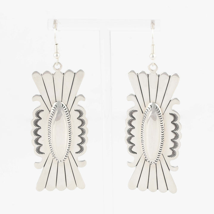 Stamped Silver Earrings