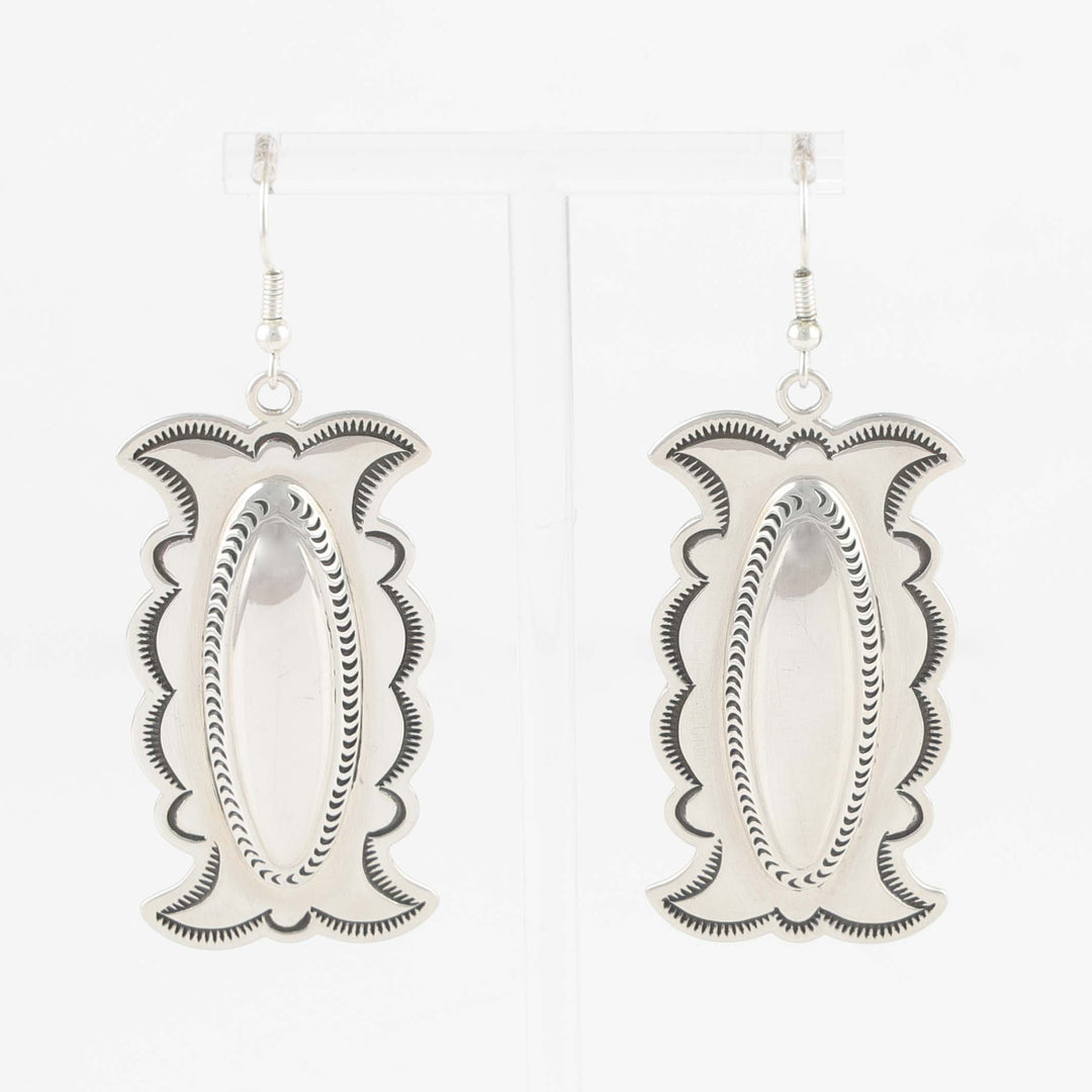 Stamped Silver Earrings