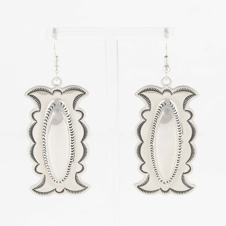 Stamped Silver Earrings