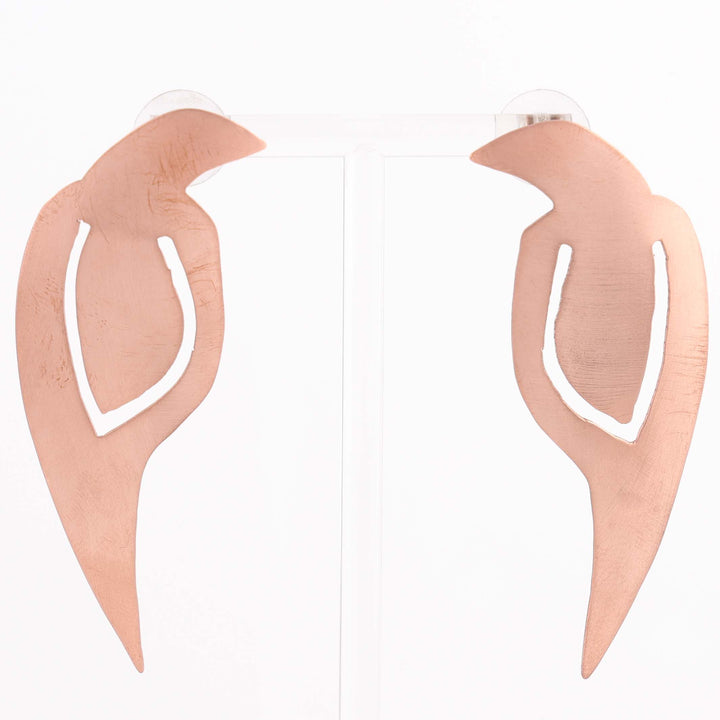 Copper Bird Earrings