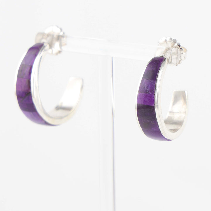 Sugilite Hoop Earrings