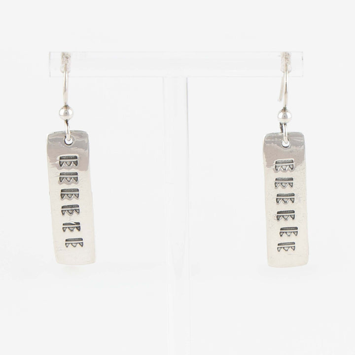 Stamped Silver Earrings