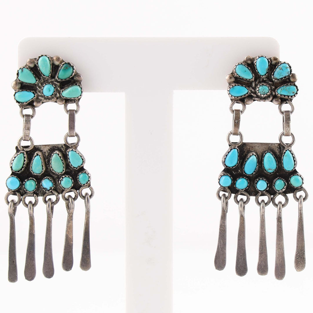 1940s Turquoise Cluster Earrings