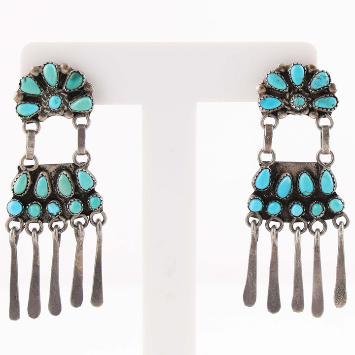 1940s Turquoise Cluster Earrings