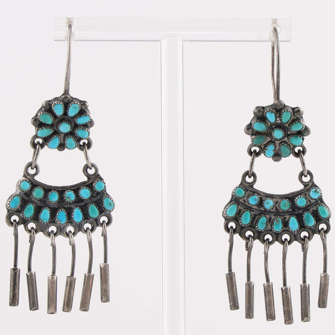 1940s Turquoise Cluster Earrings