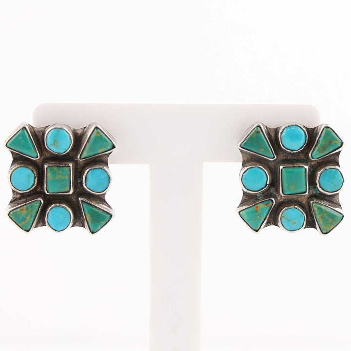 1970s Turquoise Cluster Earrings