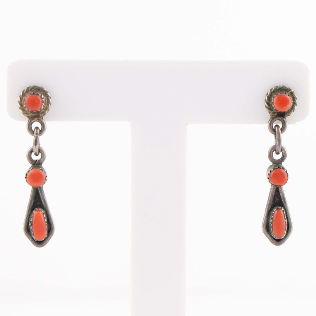 1980s Coral Earrings