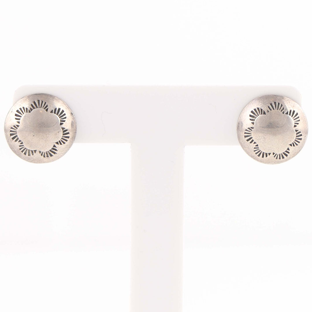 1980s Stamped Silver Earrings