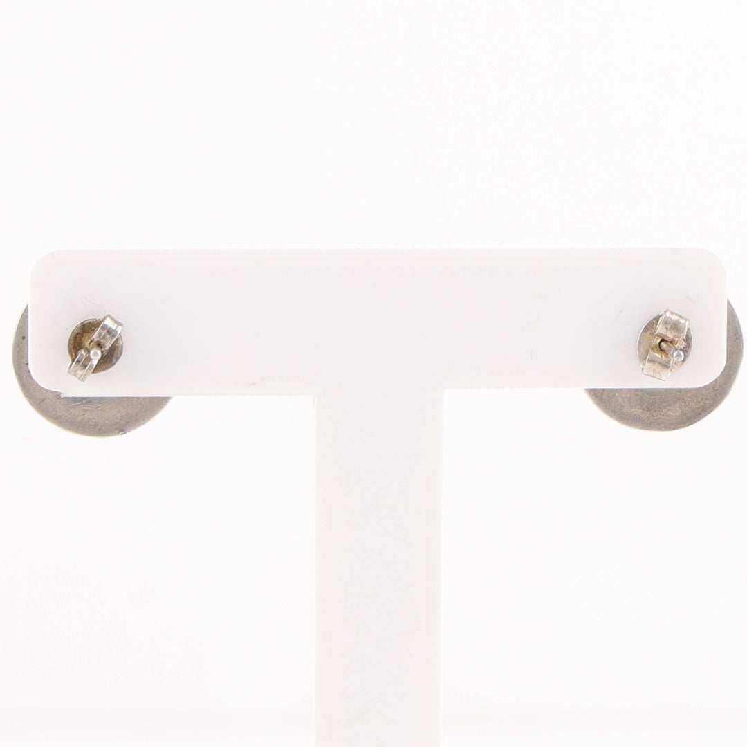 1980s Stamped Silver Earrings