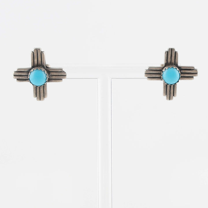 1990s Turquoise Zia Sun Earrings