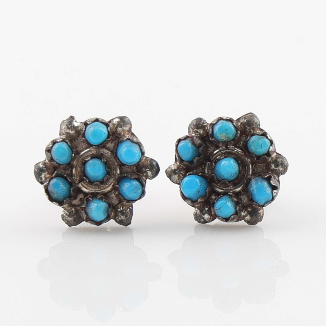1980s Zuni Turquoise Cluster Earrings