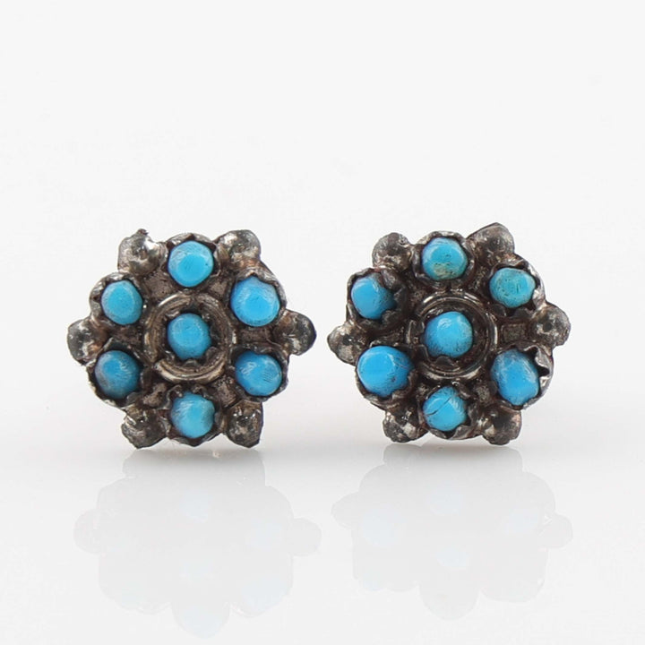 1980s Zuni Turquoise Cluster Earrings