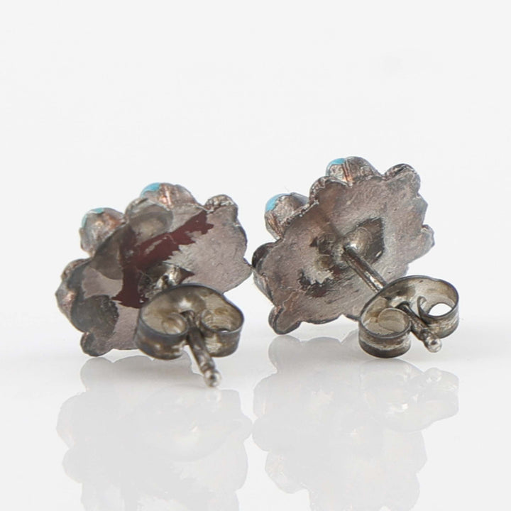 1980s Zuni Turquoise Cluster Earrings