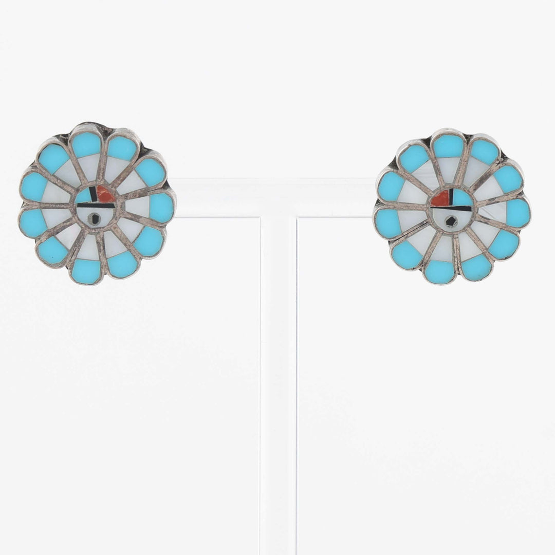 1980s Zuni Sunface Earrings
