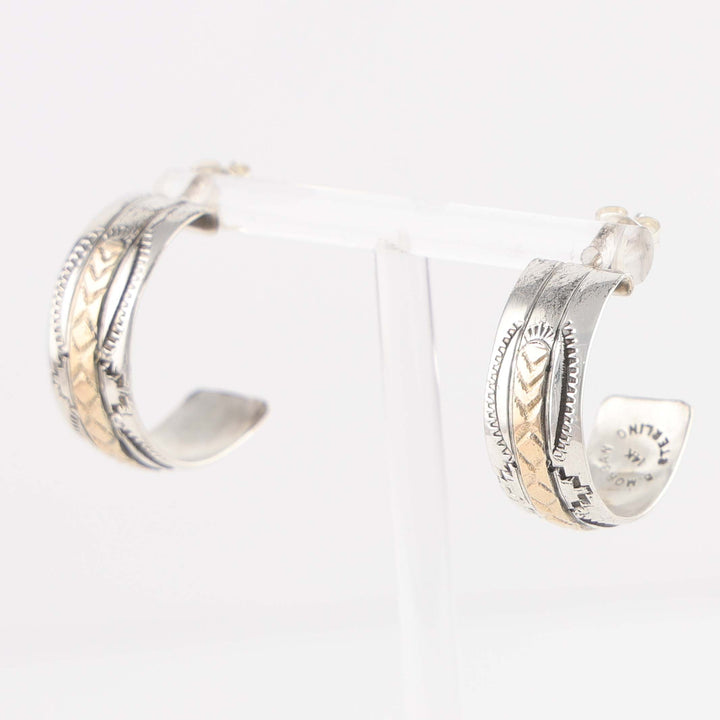 Gold on Silver Hoop Earrings