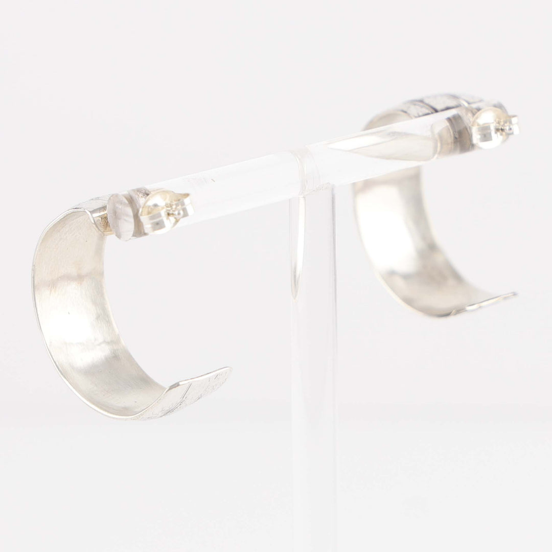 Gold on Silver Hoop Earrings