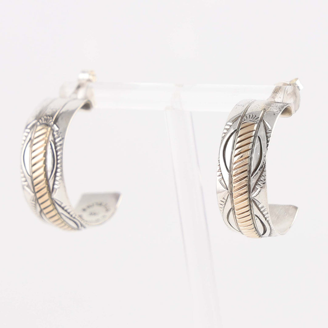 Gold on Silver Hoop Earrings