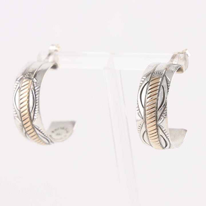 Gold on Silver Hoop Earrings