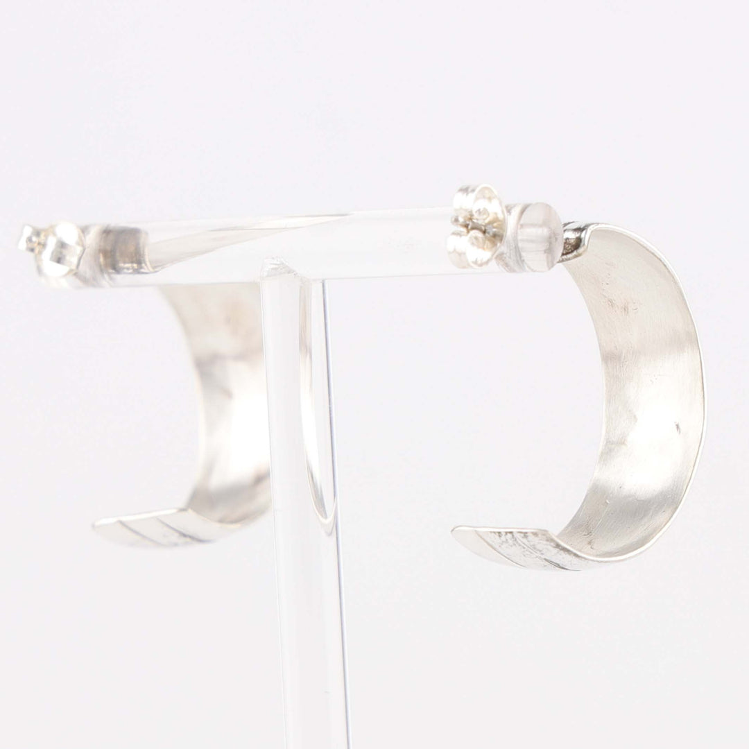 Gold on Silver Hoop Earrings