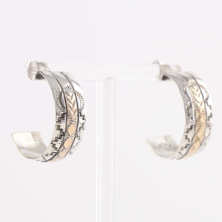 Gold on Silver Hoop Earrings