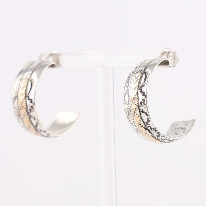 Gold on Silver Hoop Earrings