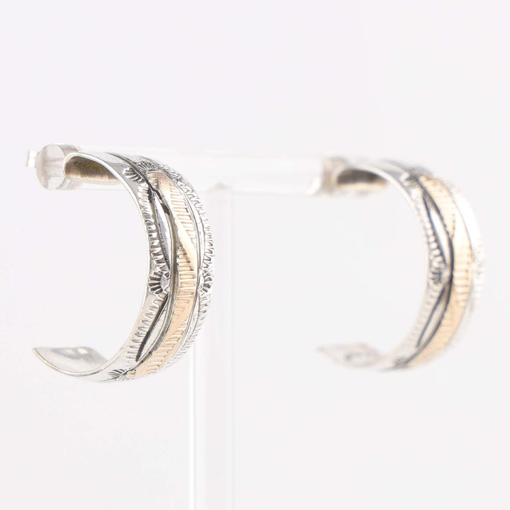 Gold on Silver Hoop Earrings