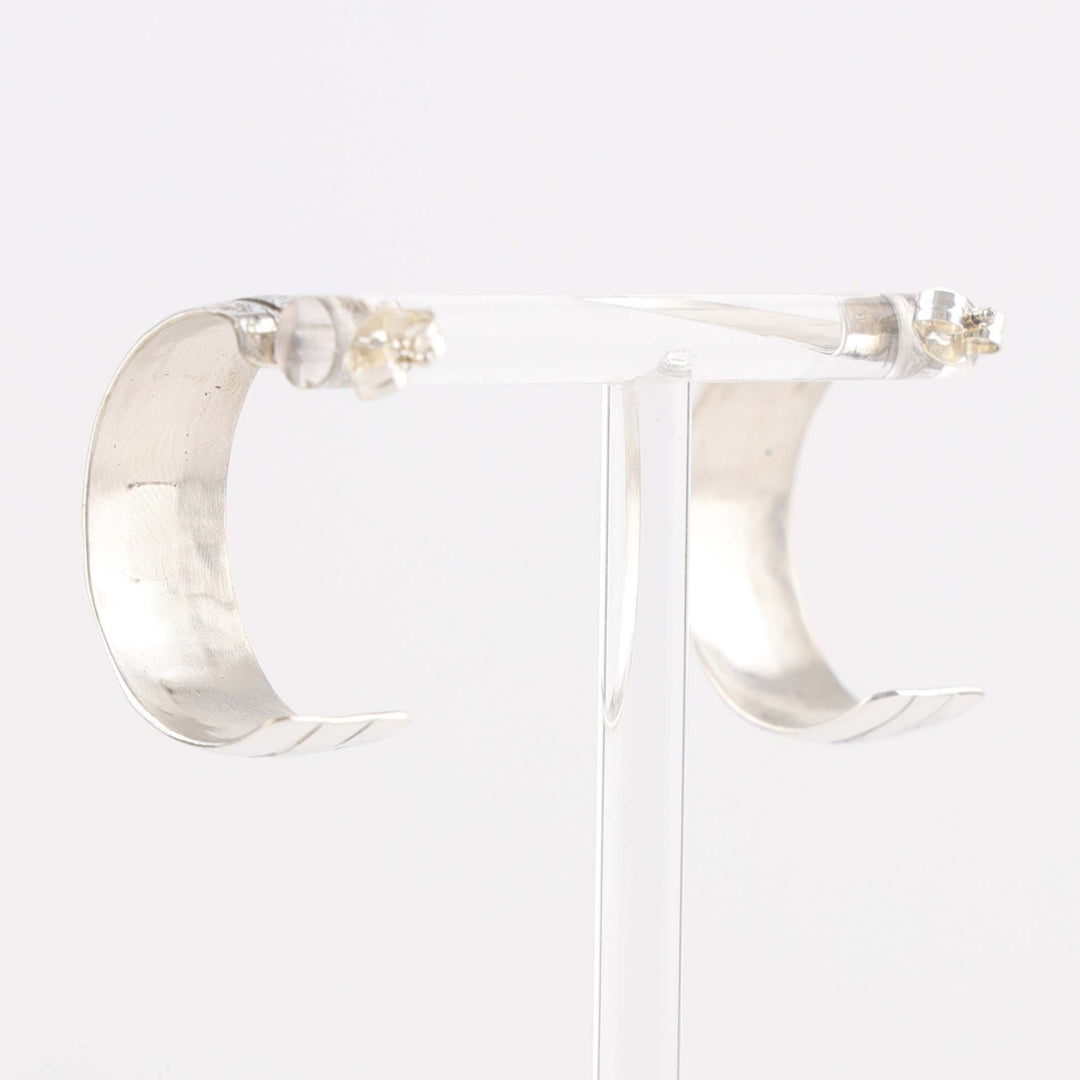 Gold on Silver Hoop Earrings