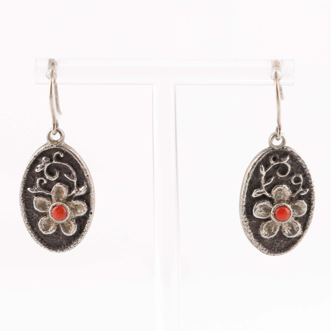 Coral Flower Earrings