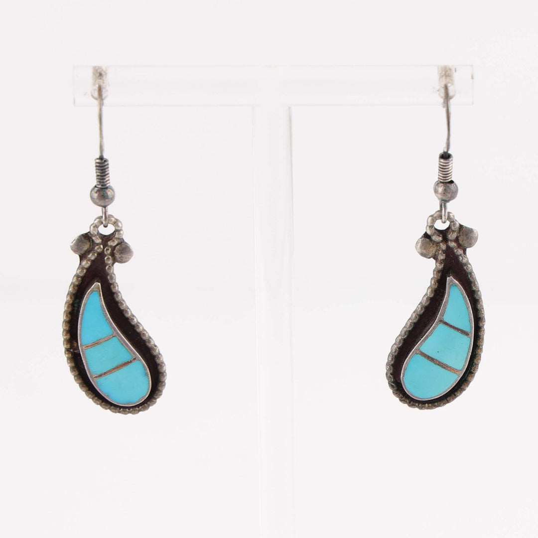 1960s Zuni Turquoise Inlay Earrings