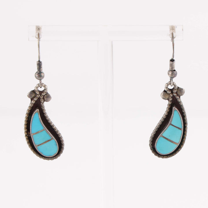 1960s Zuni Turquoise Inlay Earrings