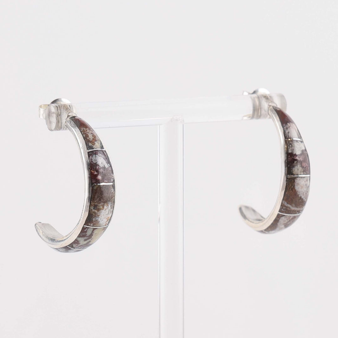 Zuni Wildhorse Hoop Earrings
