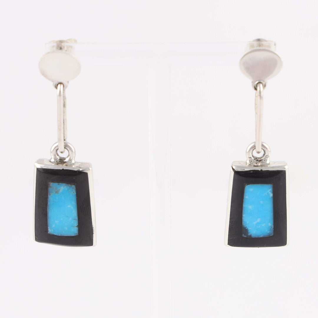 Turquoise and Jet Earrings