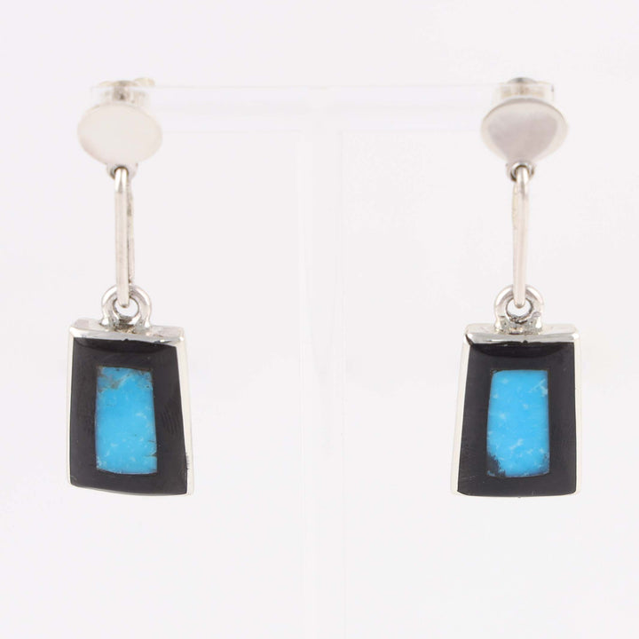 Turquoise and Jet Earrings