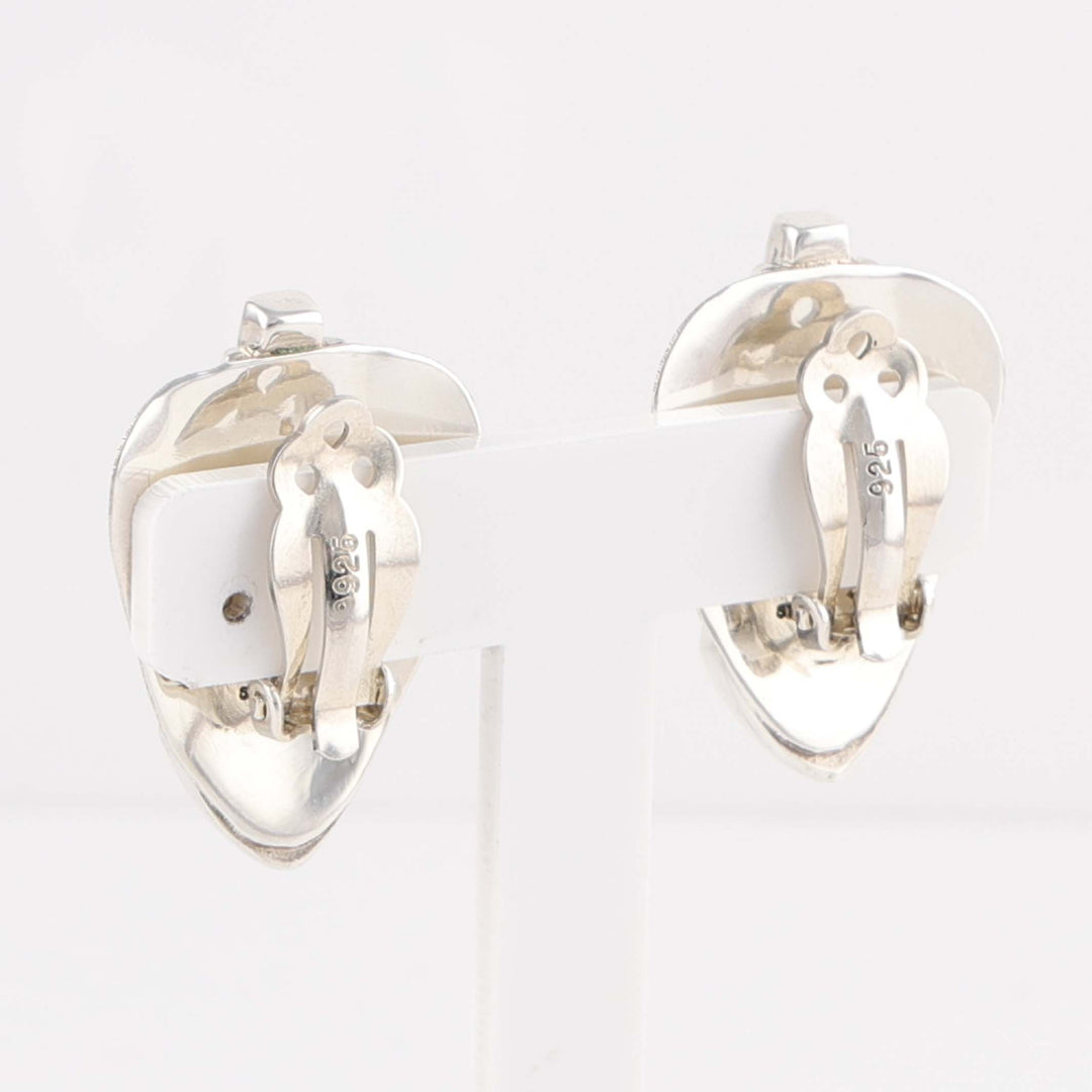 Navajo Inlay Clip Earrings