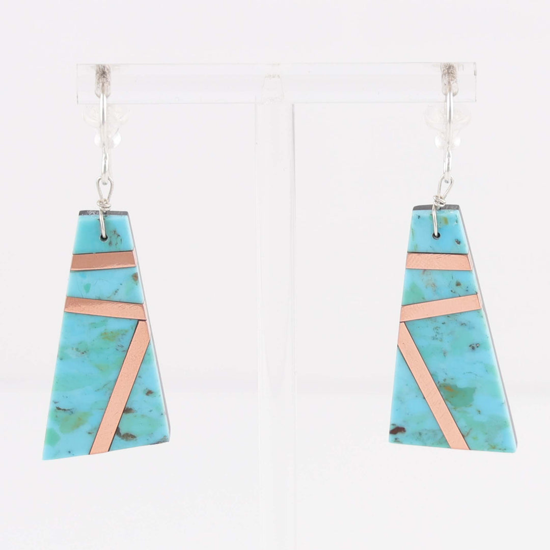 Kingman Turquoise and Copper Earrings