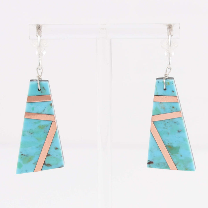 Kingman Turquoise and Copper Earrings