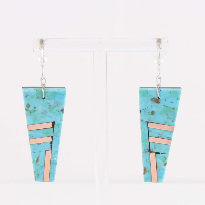 Kingman Turquoise and Copper Earrings