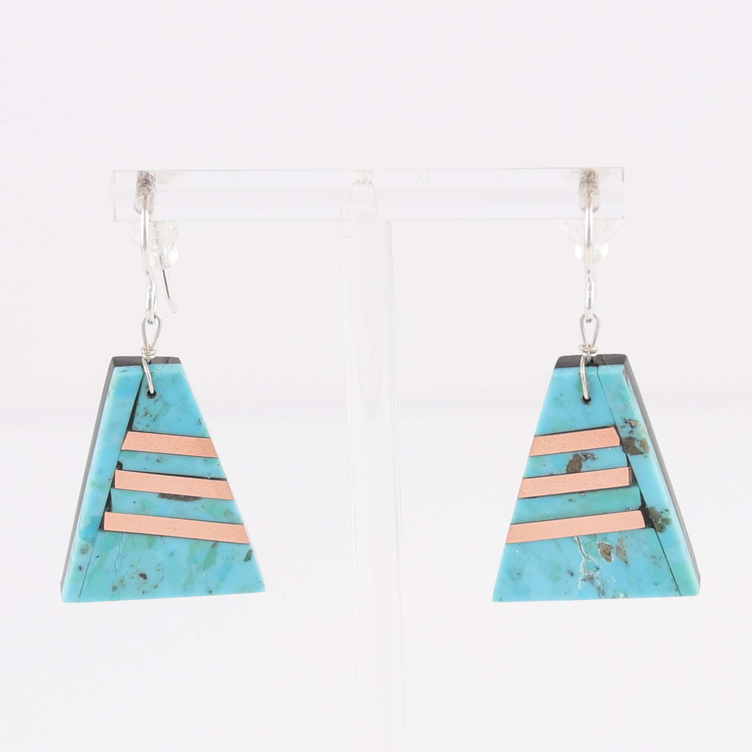 Kingman Turquoise and Copper Earrings