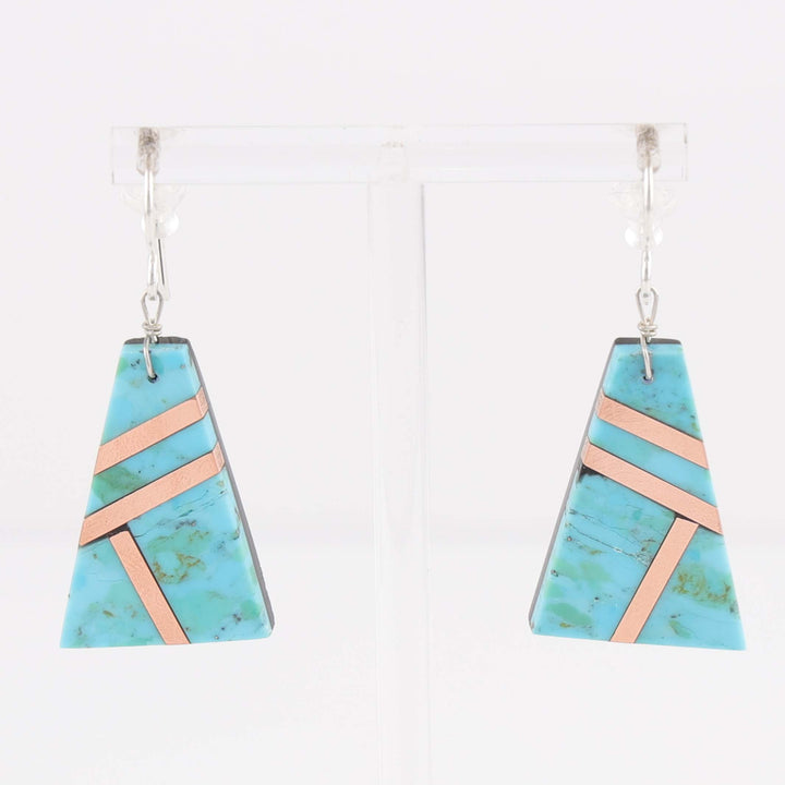 Kingman Turquoise and Copper Earrings