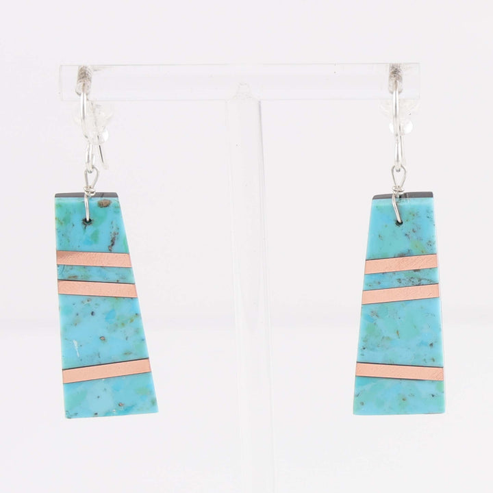 Kingman Turquoise and Copper Earrings
