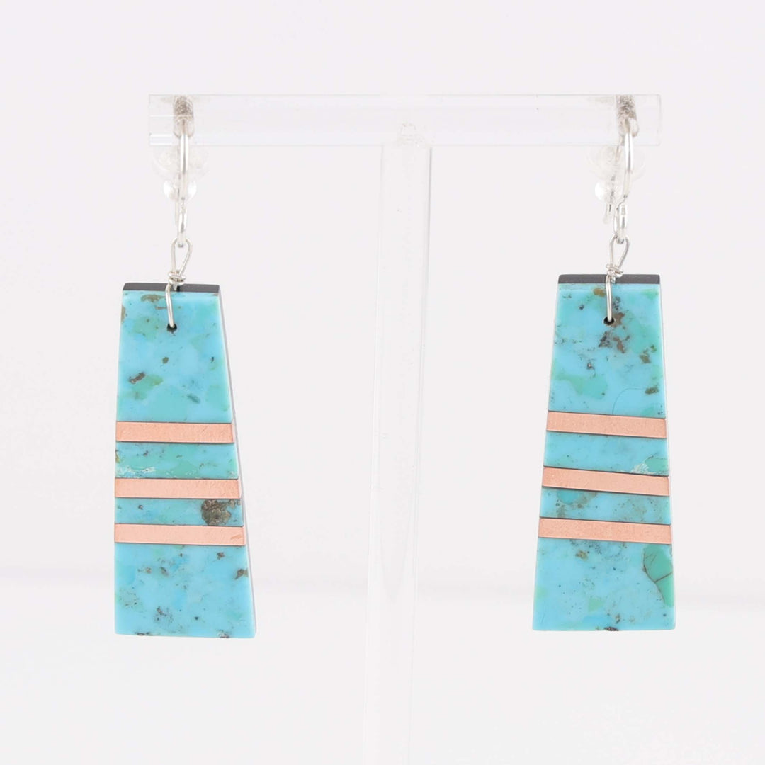 Kingman Turquoise and Copper Earrings