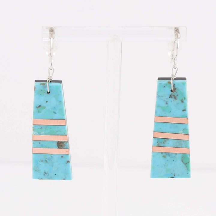 Kingman Turquoise and Copper Earrings