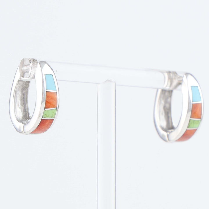 Navajo Inlay Huggie Earrings